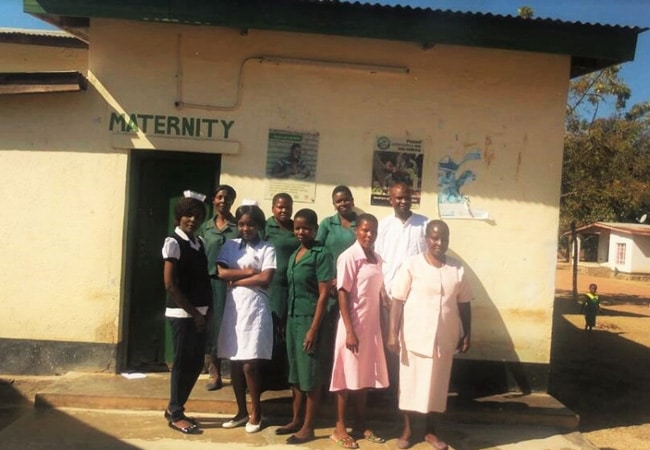Some of the staff members at Nsanama Health Centre