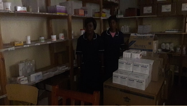 We have also a pharmacy and those are the two pharmacists-SARA CHITSEKA AND OLIVE SAKHULANI